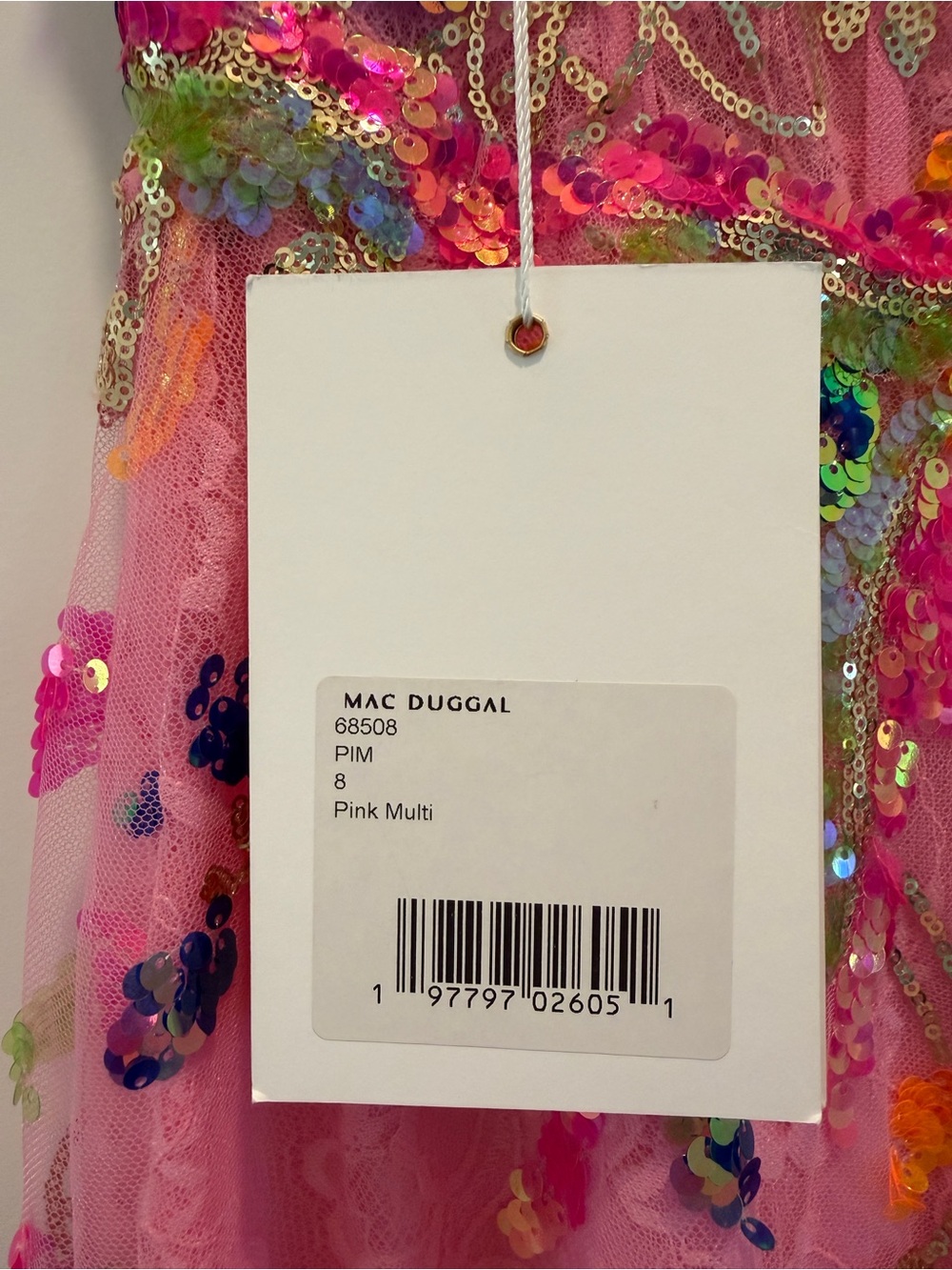 BRAND NEW- Mac Duggal Pink Floral Sequin Evening Gown sz 8 - Picture 10 of 12